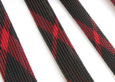 comprare Poliestere intrecciato estensibile del nero/rosso miscela che collega per l'involucro del cablaggio di cavo fabbricazione online
