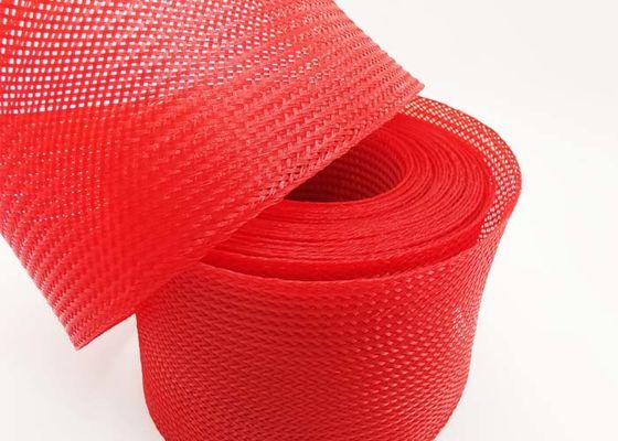 comprare Il Velcro piano a un solo strato dell'ANIMALE DOMESTICO del nastro ha intrecciato il rosso della manica del cavo con la chiusura lampo fabbricazione online