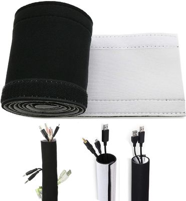 comprare L'involucro bianco nero del cavo del Velcro facile installa la manica della gestione del cavo del neoprene fabbricazione online