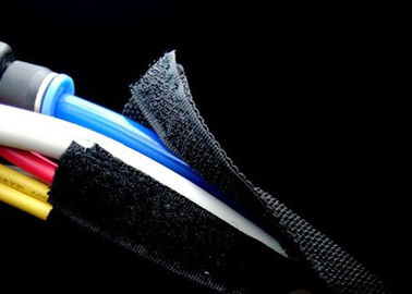 Colore di chiusura intrecciato del nero dell'involucro del cavo di auto del Velcro con buona scalabilità