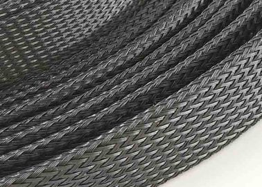 Manicotto intrecciato espandibile personalizzabile in PET, manicotto cavo flessibile di colore nero