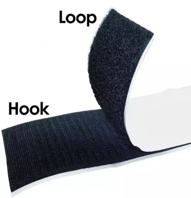 Gancio del rotolo VW-1 del nastro del Velcro nero resistente e nastro posteriori appiccicosi del ciclo